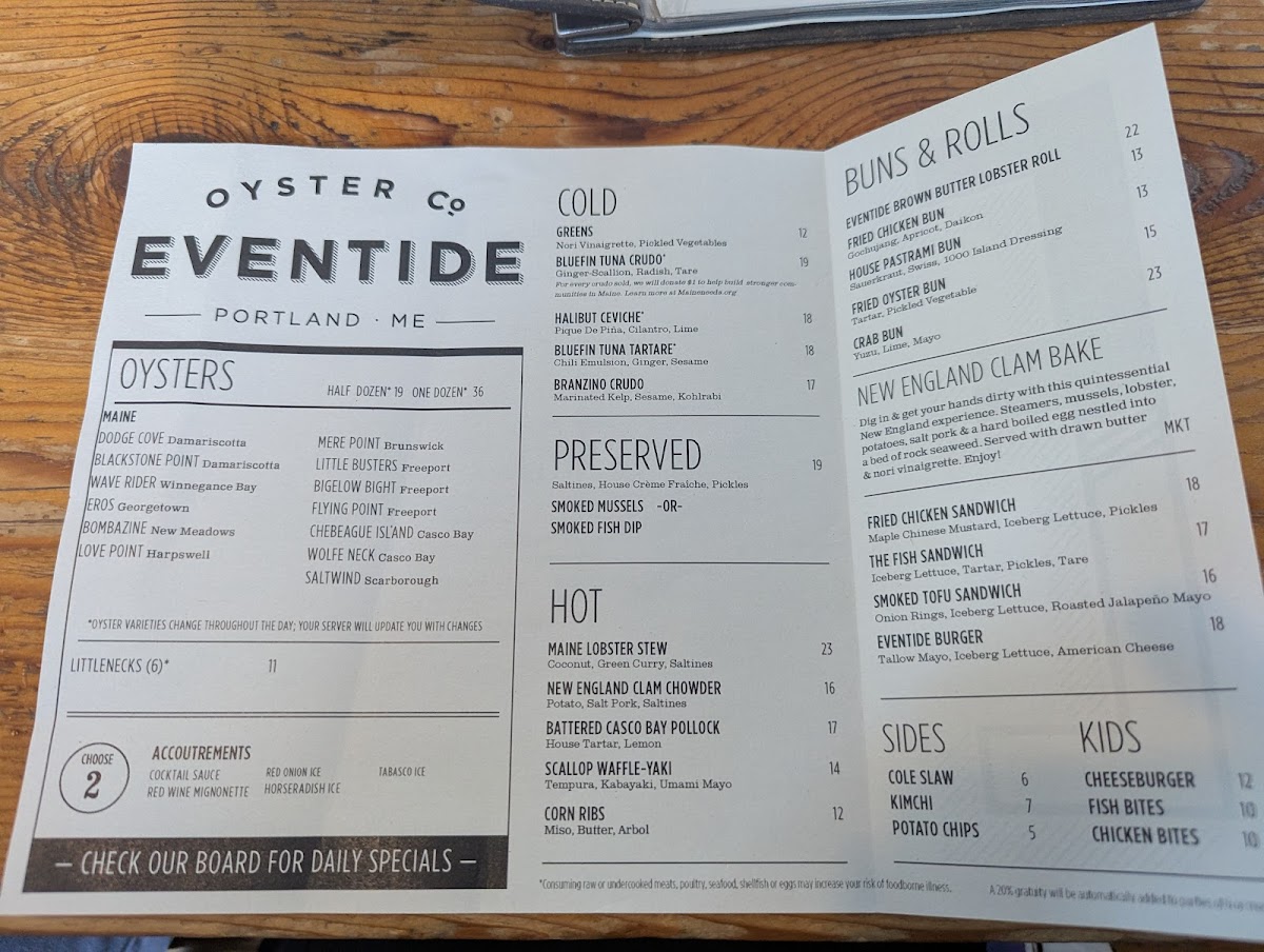 Menu Eventide Oyster Co.-3