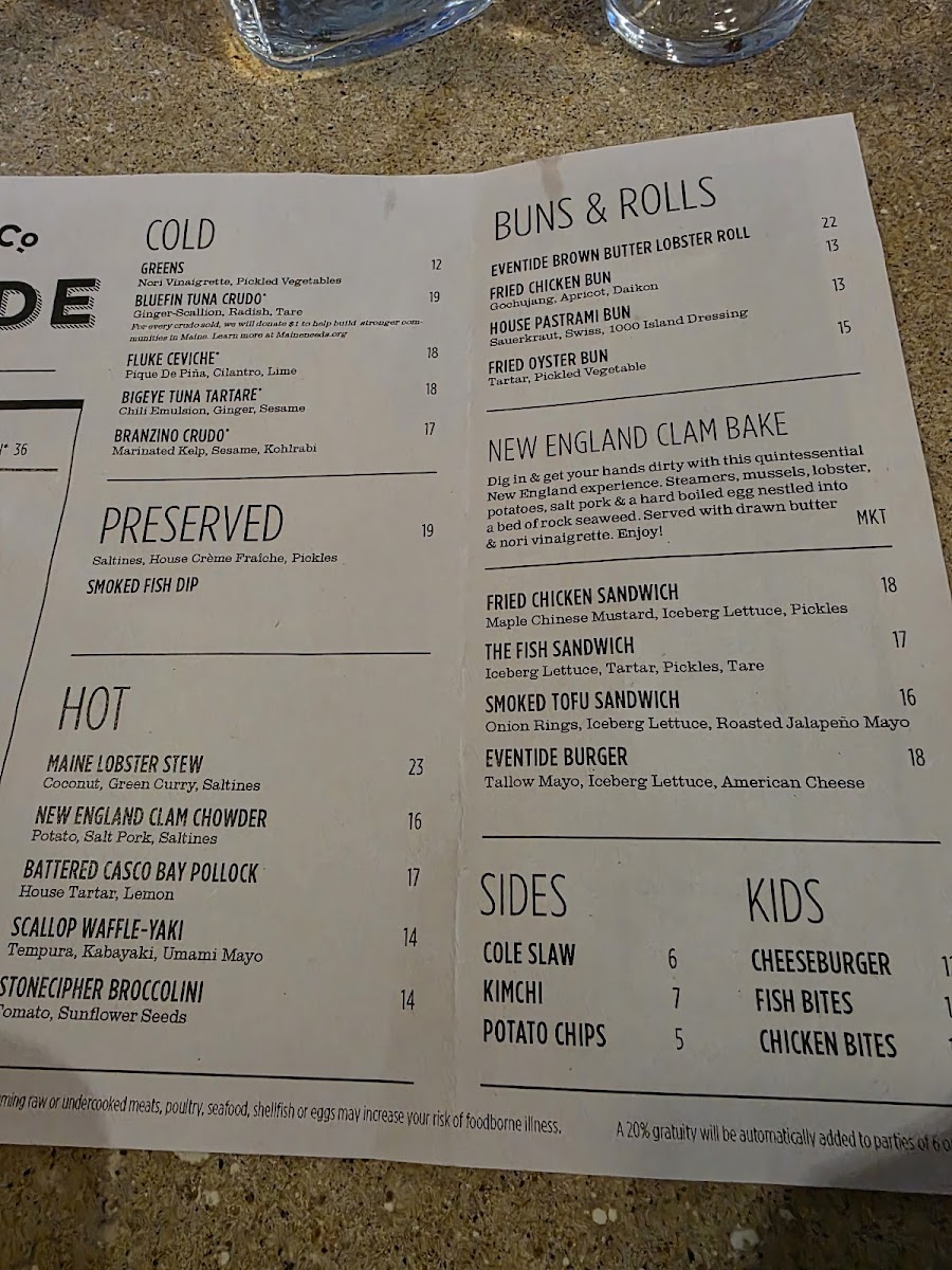 Menu Eventide Oyster Co.-9